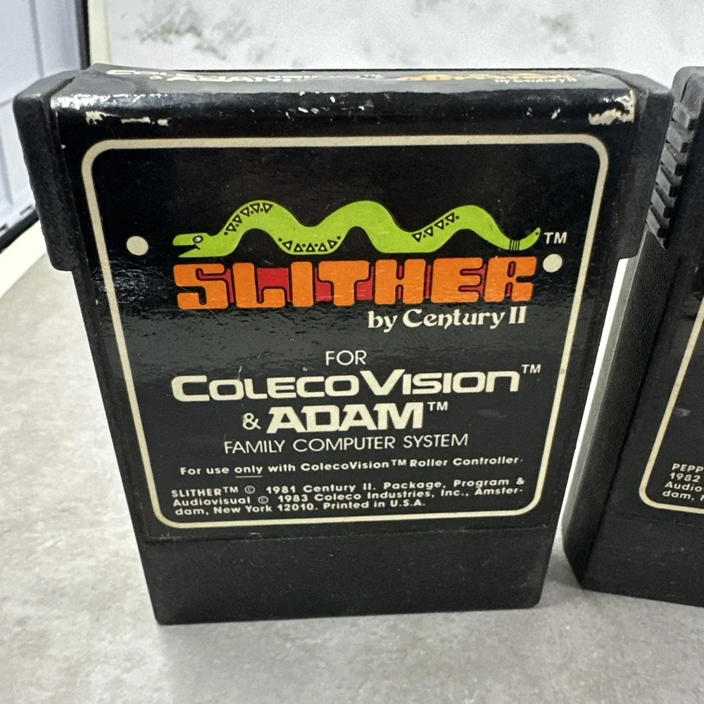 Slither & Pepper II ColecoVision ADAM Game Cartridge Lot 1983 Coleco NTSC